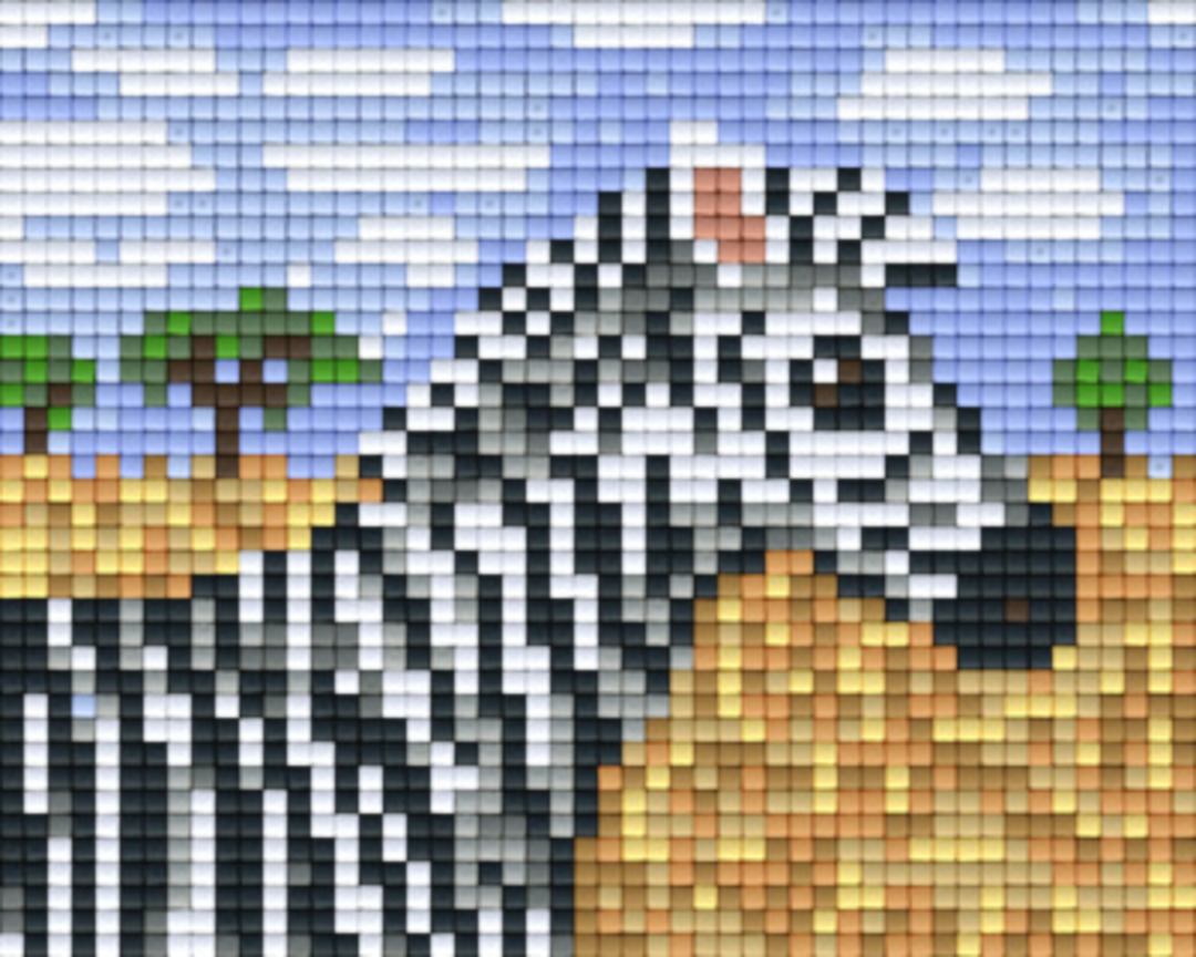 Zebra One [1] Baseplate PixelHobby Mini-mosaic Art Kits image 0